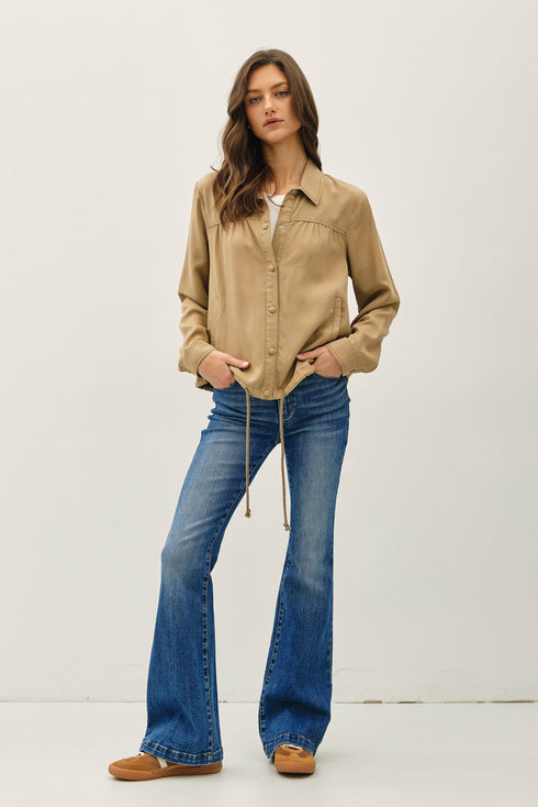COLLARED TENCEL JACKET